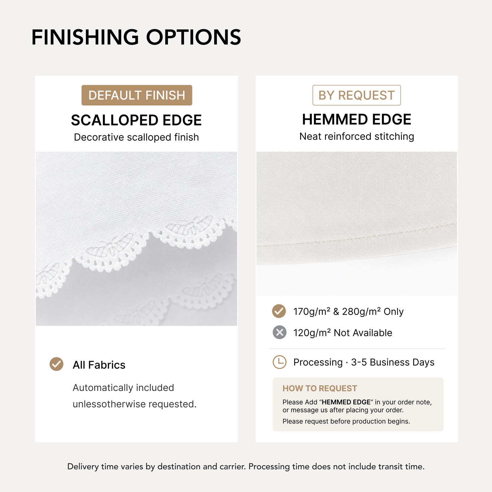 Finishing options guide